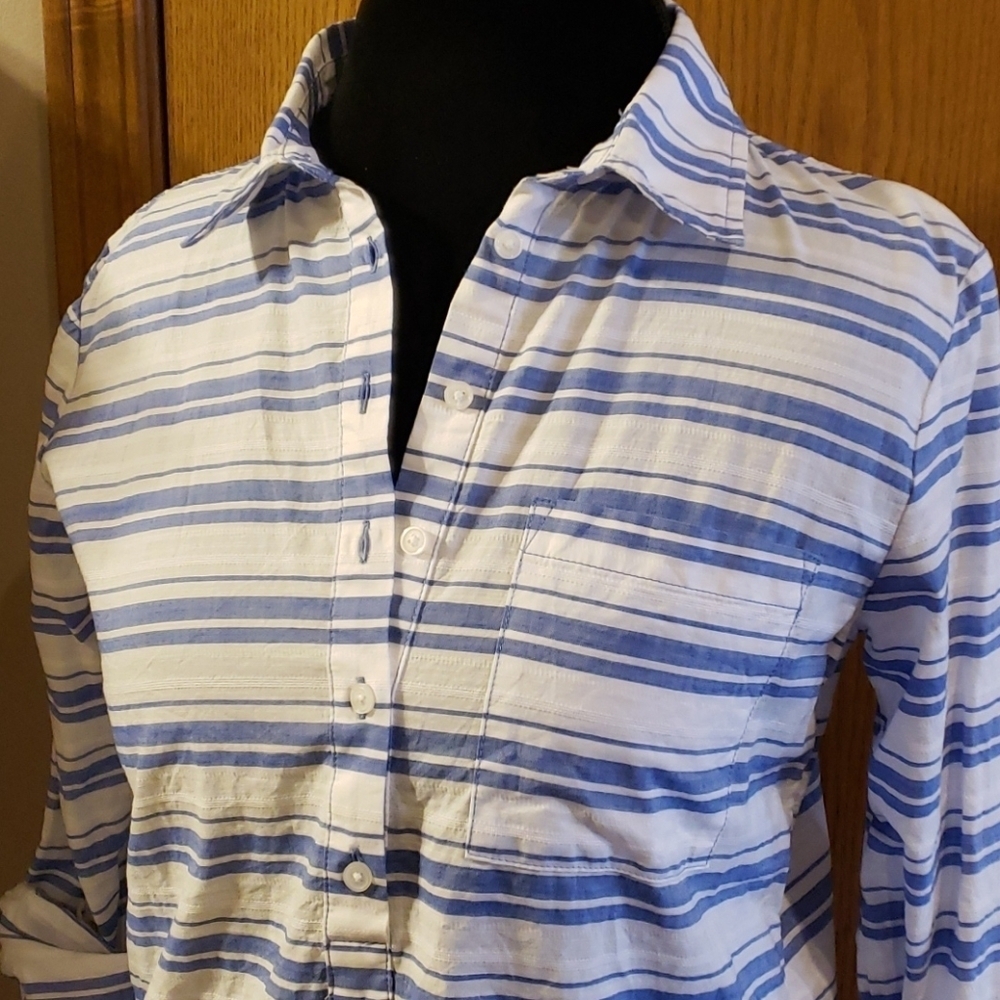 Tommy hilfiger nwot blue white stripe tunic top